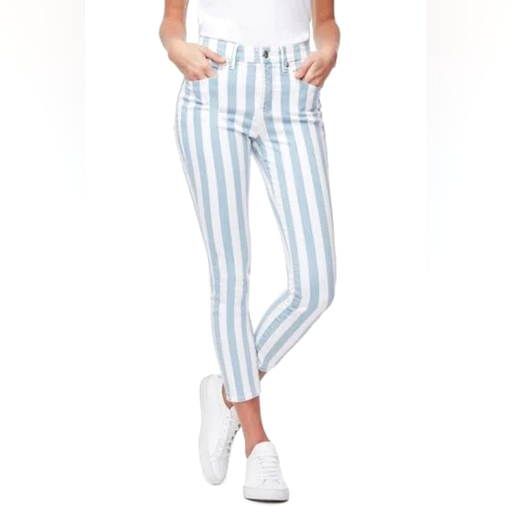 Good American NWT Good Legs Crop Stripe Jeans Size 16